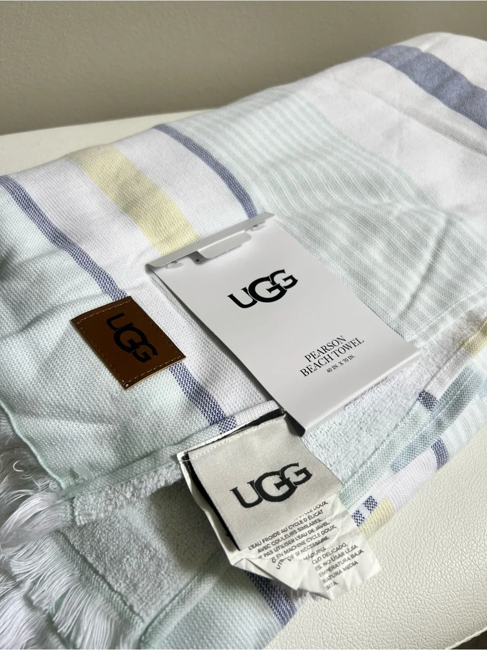 UGG Pearson Beach Towel - Pastel Stripe 40” X 70” New!!